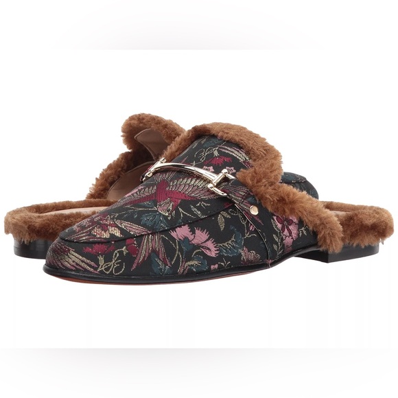 Sam Edelman Shoes - SAM EDELMAN Danica Tapestry Horsebit Fur-Lined Slip On Mule Loafer Flats Size 11
